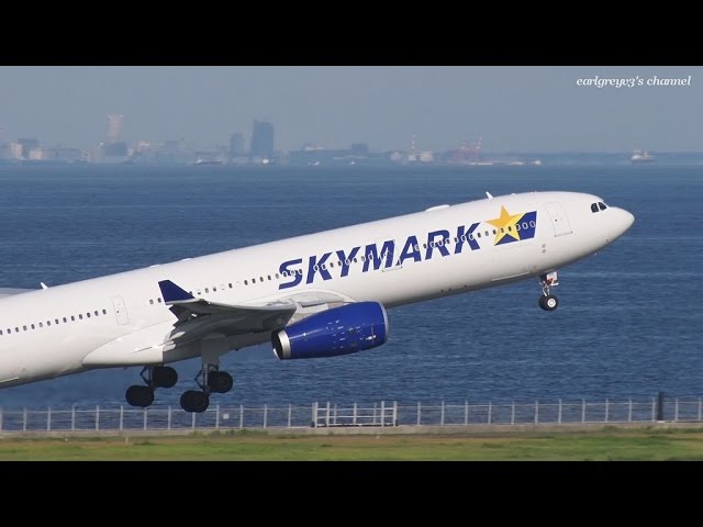 Skymark Airlines (SKY) Airbus A330-300 JA330D 羽田空港 離陸 2014.9