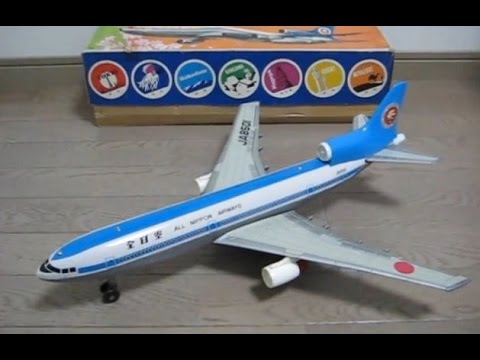 野村トーイ、フリクション走行 ブリキ製 全日空 ロッキード L-1011