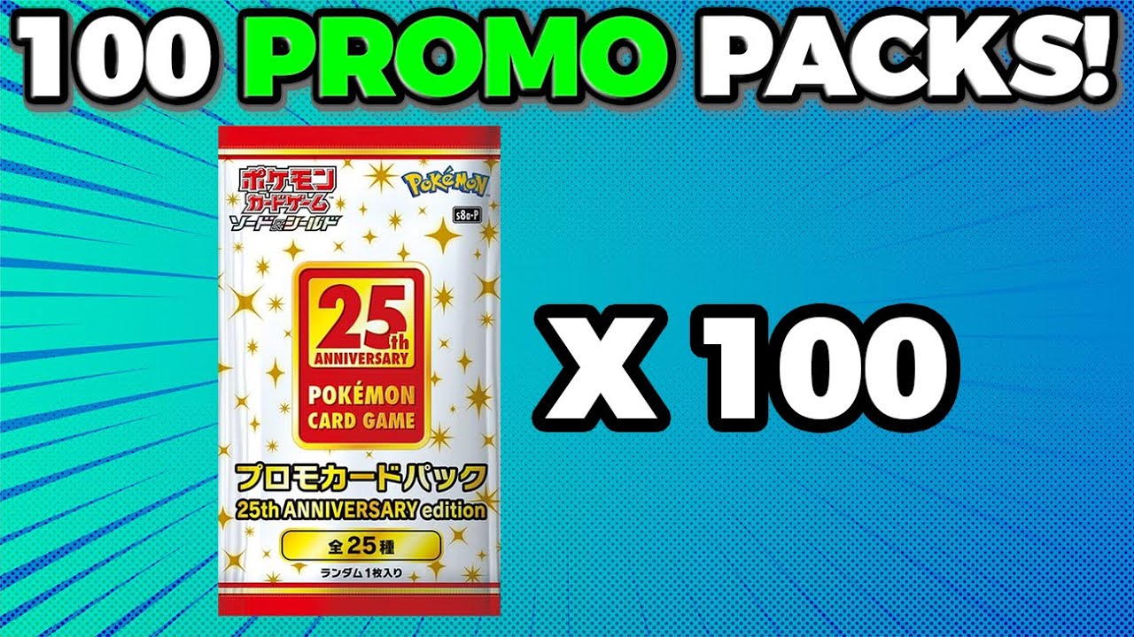 Opening 100 Pokemon 25th Anniversary Japanese Promo Packs! - YouTube