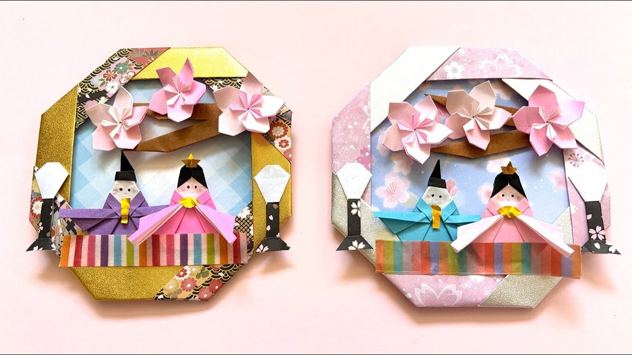 Origami Hinamatsuri (Doll Festival) Hina Doll Wreath Folding
