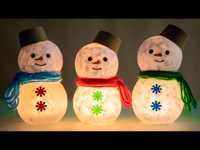 雪だるまランプシェードの作り方⛄️snowman - YouTube