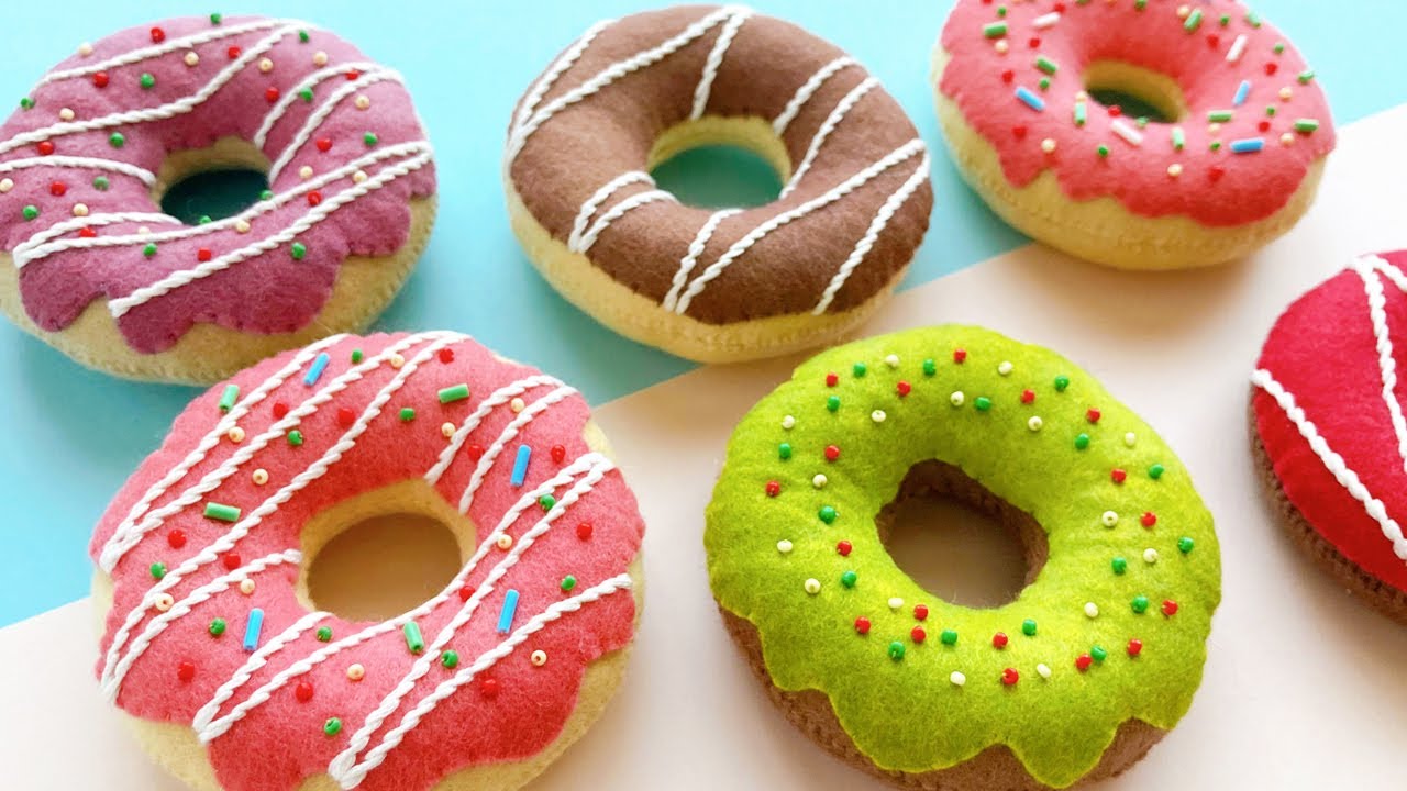 Make Felt Donuts / Doughnuts - Felt Sweet Sewing DIY - YouTube