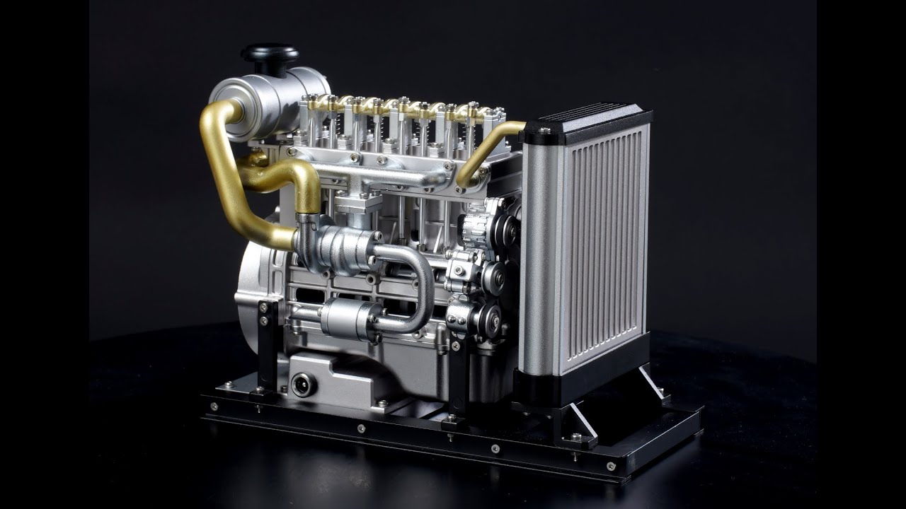 リアルに稼働する ディーゼルエンジン組み立てキット - YouTube