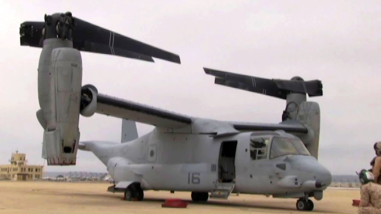 MV-22B Ospreys Folding Up And Getting Ready To Be Shipped To Japan