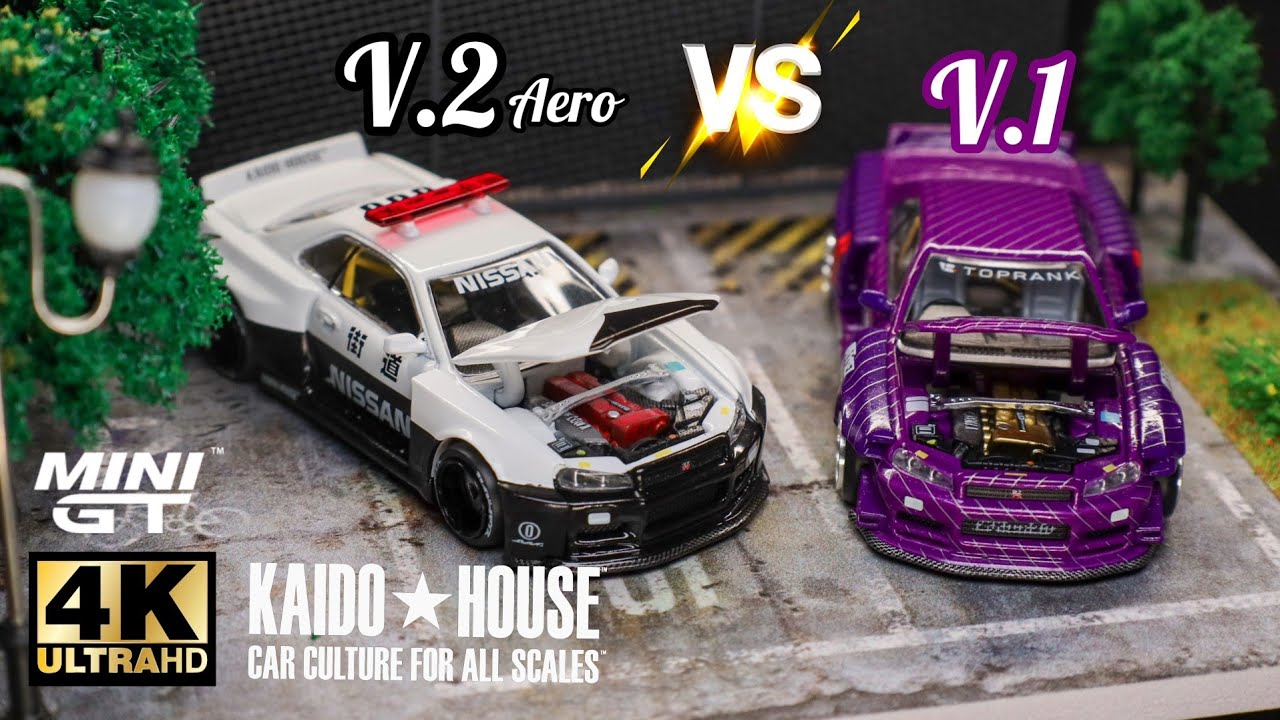 Mini GT - Nissan Skyline GT-R R34 Kaido House (V2 Aero) Police l