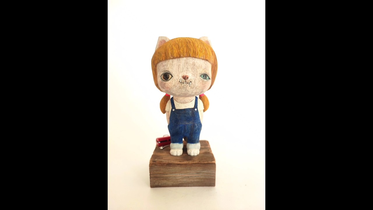 New『猫ガール』モトオソトノコ制作しました♪size: 195mm(H.台座含む