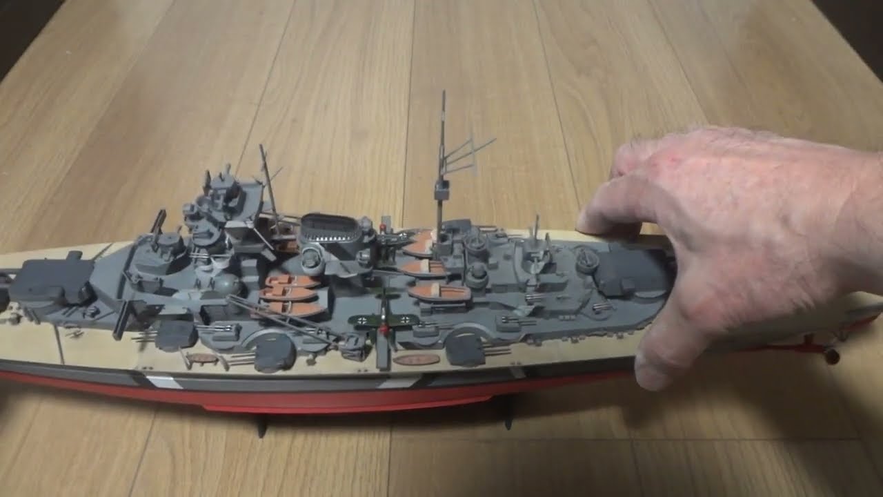 改造 RC化 タミヤ 1／350 ドイツ戦艦ビスマルク 完成 お披露目