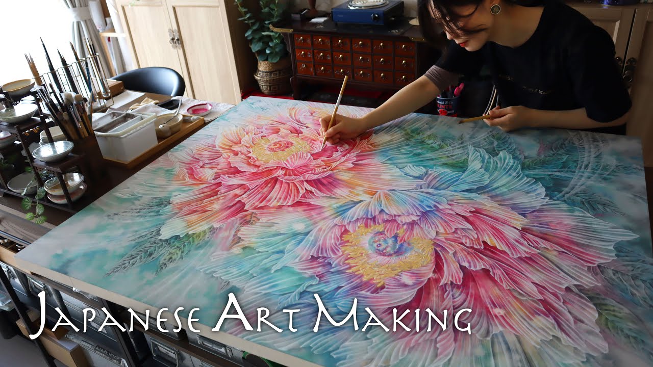 油絵】芝桜の海を旅する小舟 #art #oilpainting #oil #painter