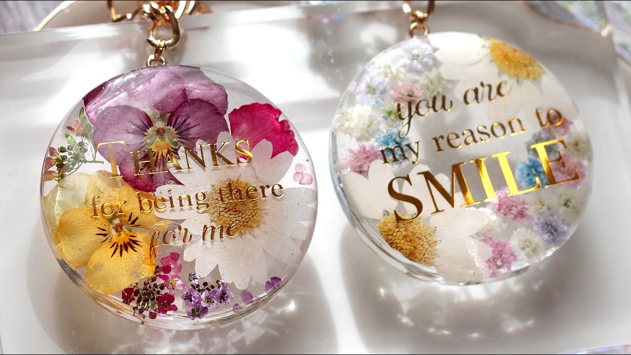 72【レジン制作】花材を超絶綺麗に入れる！お花詰め込みキーホルダー