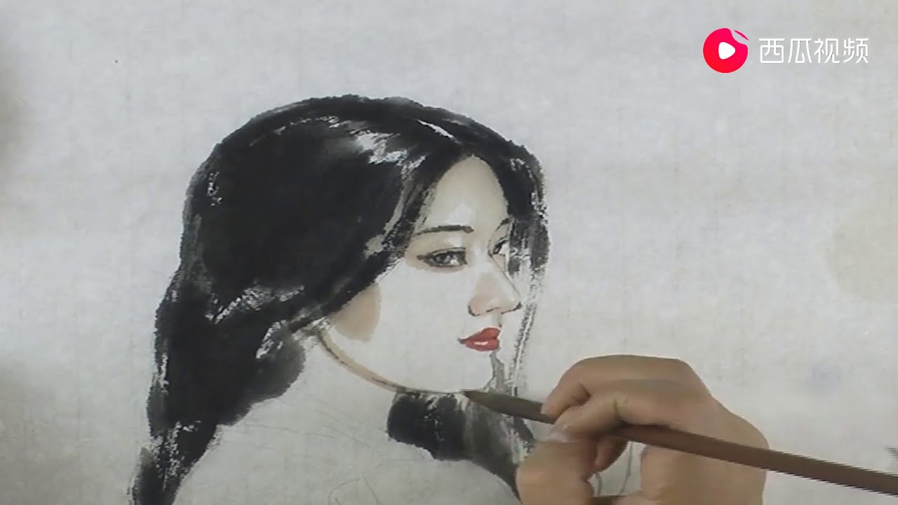 中国书画教学水墨仕女画教学，惊艳众人！Chinese painting video - YouTube