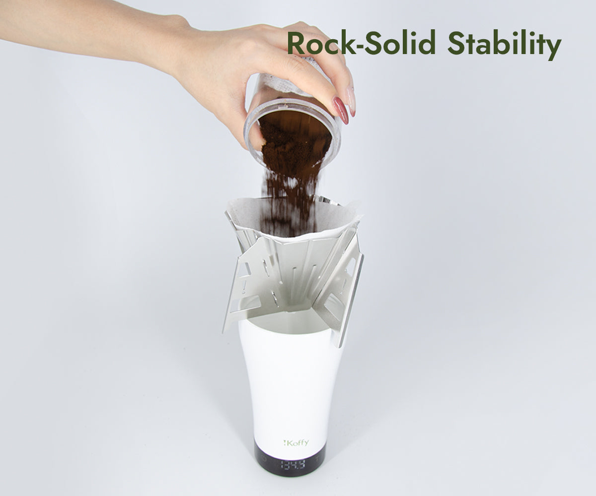 iKoffy ポータブル折りたたみ式ステンレススチールコーヒードリッパー