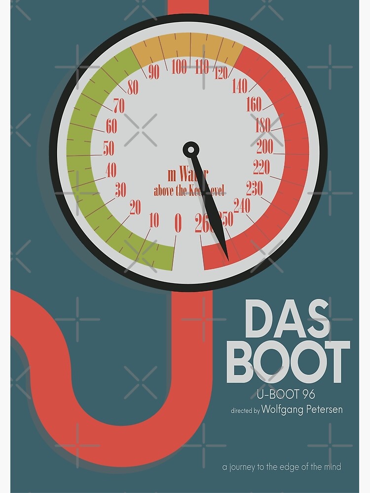 Minimal movie poster for Das Boot, (U-boat 96), Wolfgang Petersen