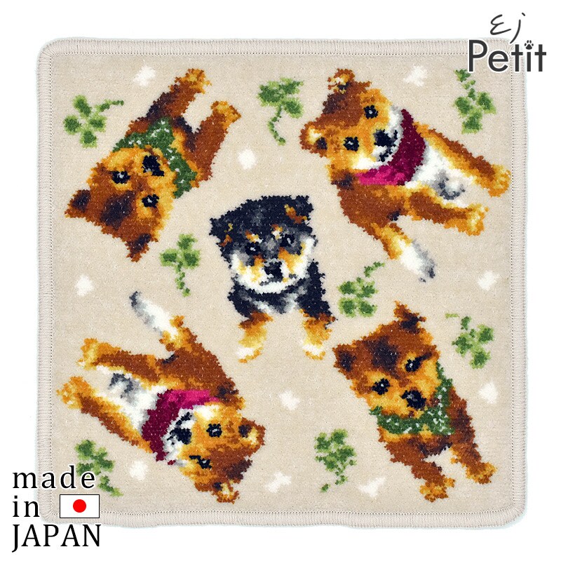 ハンカチ 犬柄【シバ犬(柴犬】タオルハンカチ シェニール織 23cm
