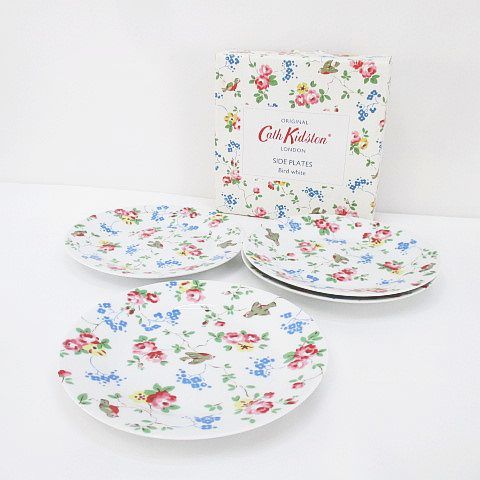 キャスキッドソン Cath Kidston SIDE PLATES Bird white プレート 4皿