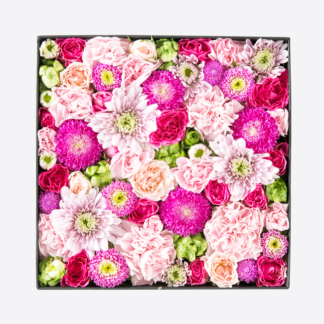 フラワーボックス黒（大） | お祝いの花商品 | 【電報サービス】VERY CARD