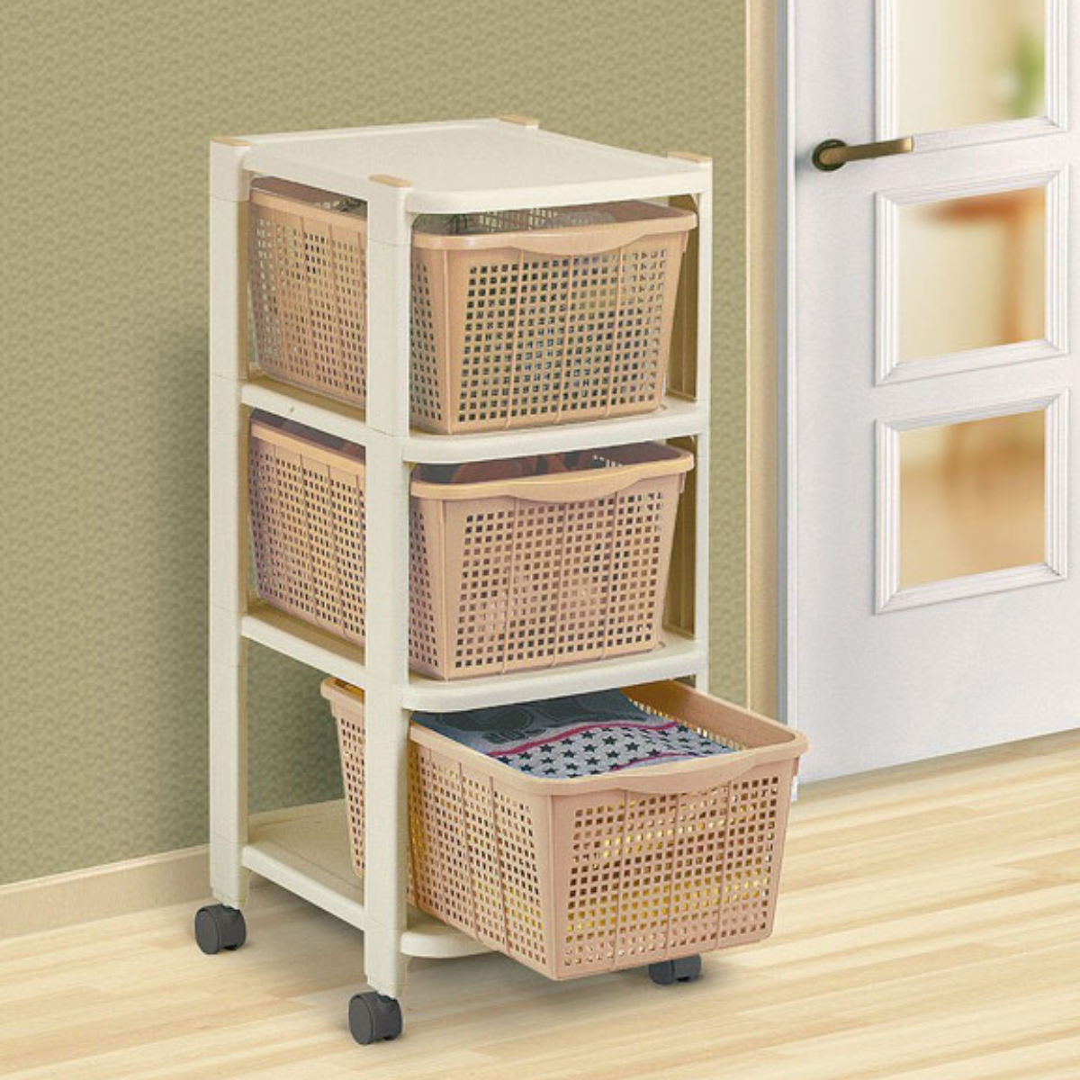 楽天市場】収納ラック 3段 引き出し 幅31×奥行43×高さ75cm ベーシック