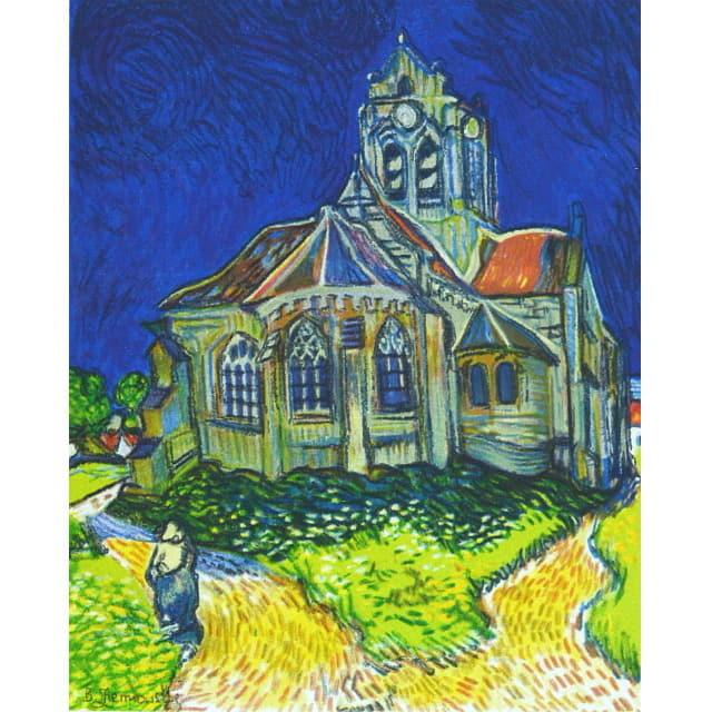 ゴッホ「オーヴェルの教会」リトグラフ｜絵画販売