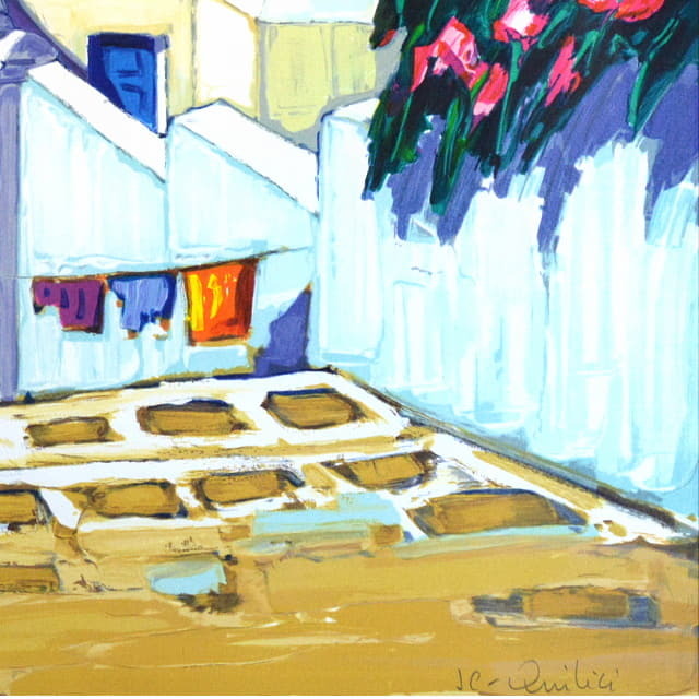 ジャン・クロード・キリチ「エーゲ海の眺め」リトグラフ 直筆サイン