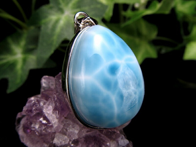 水面のような美しい模様 ラリマー ブルーペクトライト ペンダント
