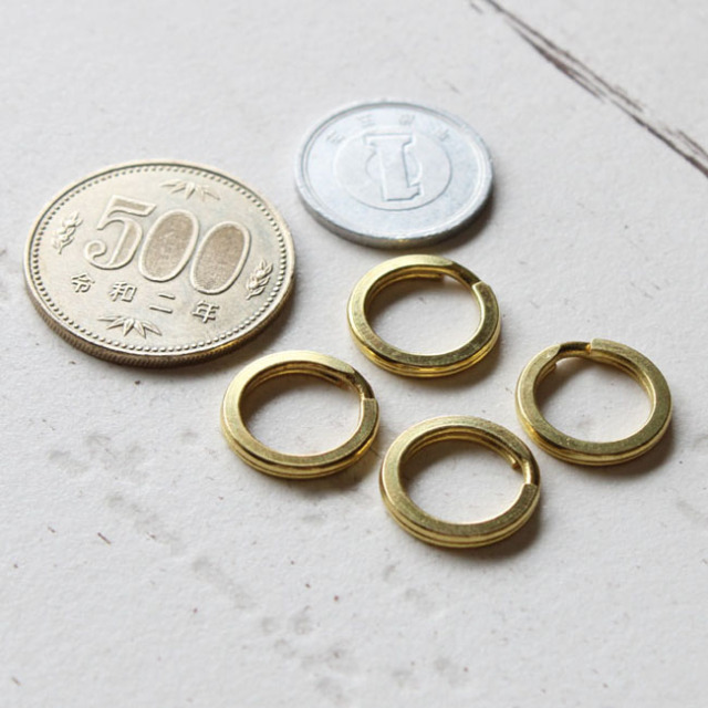 二重リング 真鍮 ブラス 外径1.5cm 15mm 4個 小さい ミニ ゴールド