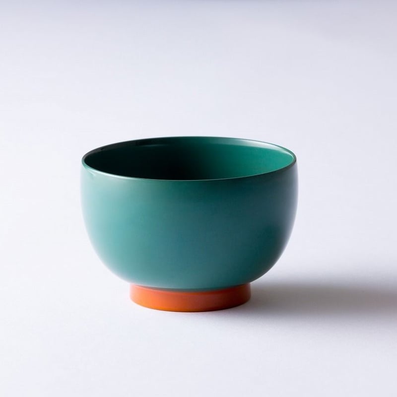 汁椀 モスグリーン×オレンジ | 漆琳堂 オンラインストア