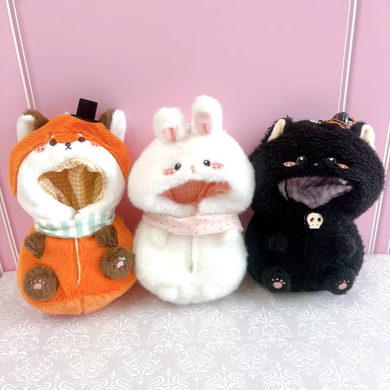ぬい服】ぬいぐるみ用立体着ぐるみ【狐・黒猫・うさぎ】 10cm用 | G.triGer