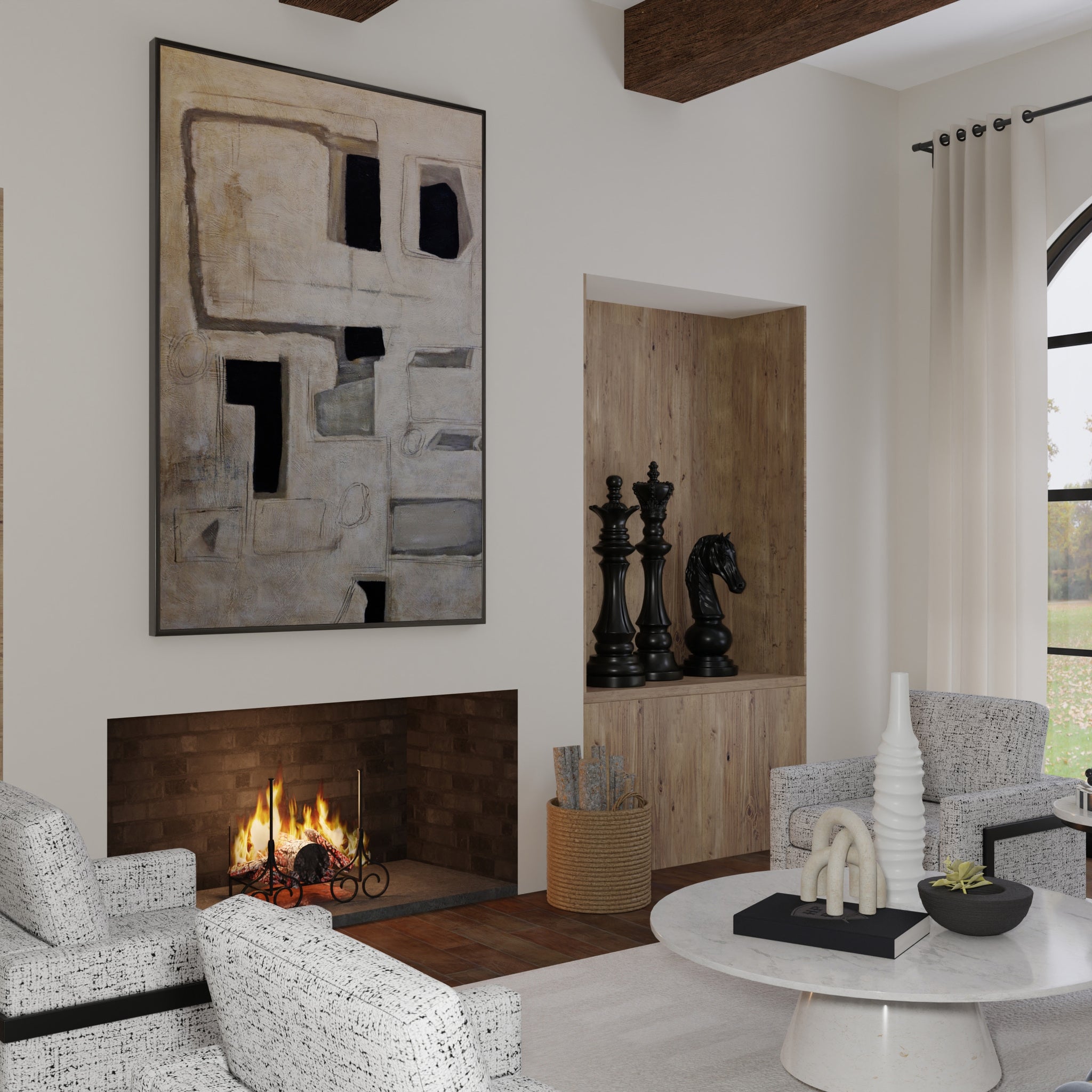 ACUTE FRAMED CANVAS ART | Hand Painted Abstract | 1.5 inch Frame