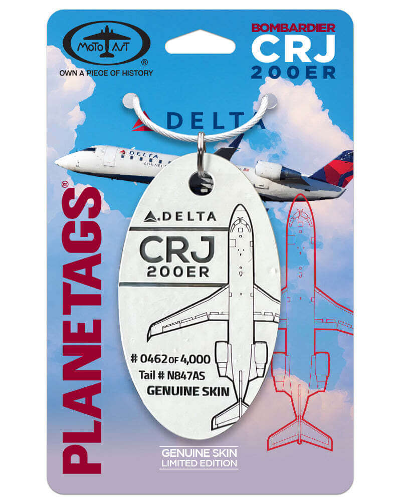 Genuine Delta CRJ 200ER PlaneTag Tail # N847AS - MyPilotStore.com