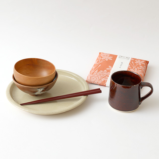 好日茶碗 さび白鹿/食洗機で洗えるお椀 ハンノキ/瀬戸焼の平皿 黄瀬戸