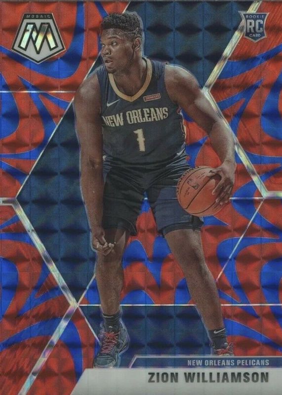 Zion Williamson 2019 Mosaic #209 Reactive Blue Price Guide