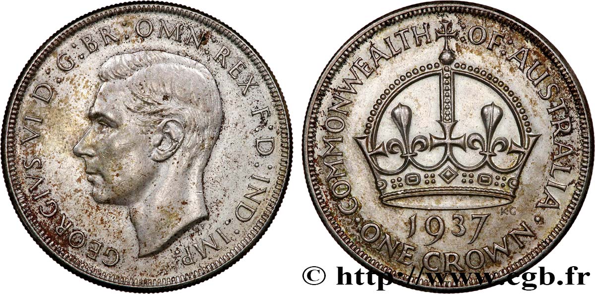 AUSTRALIA 1 Crown Georges VI 1937 Melbourne fwo_722595 World coins