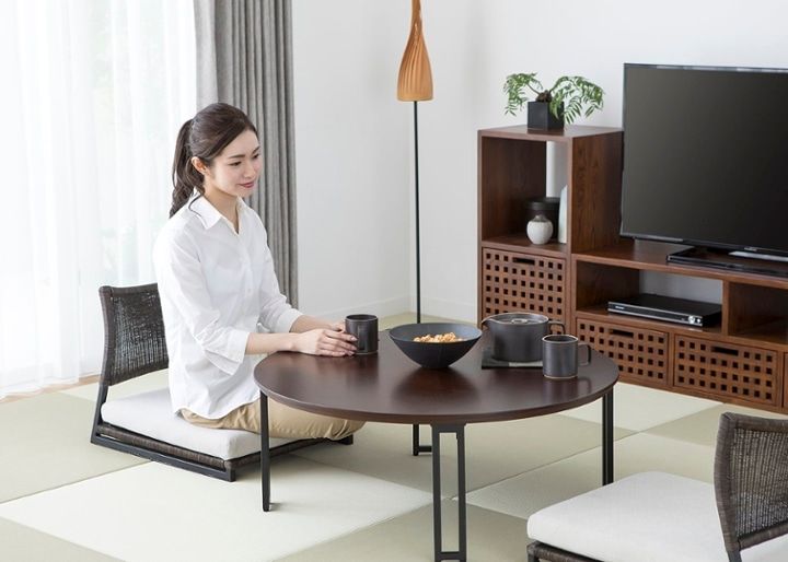 ラウンド・ローテーブル 900～丸い円形ローテーブルを和モダンに