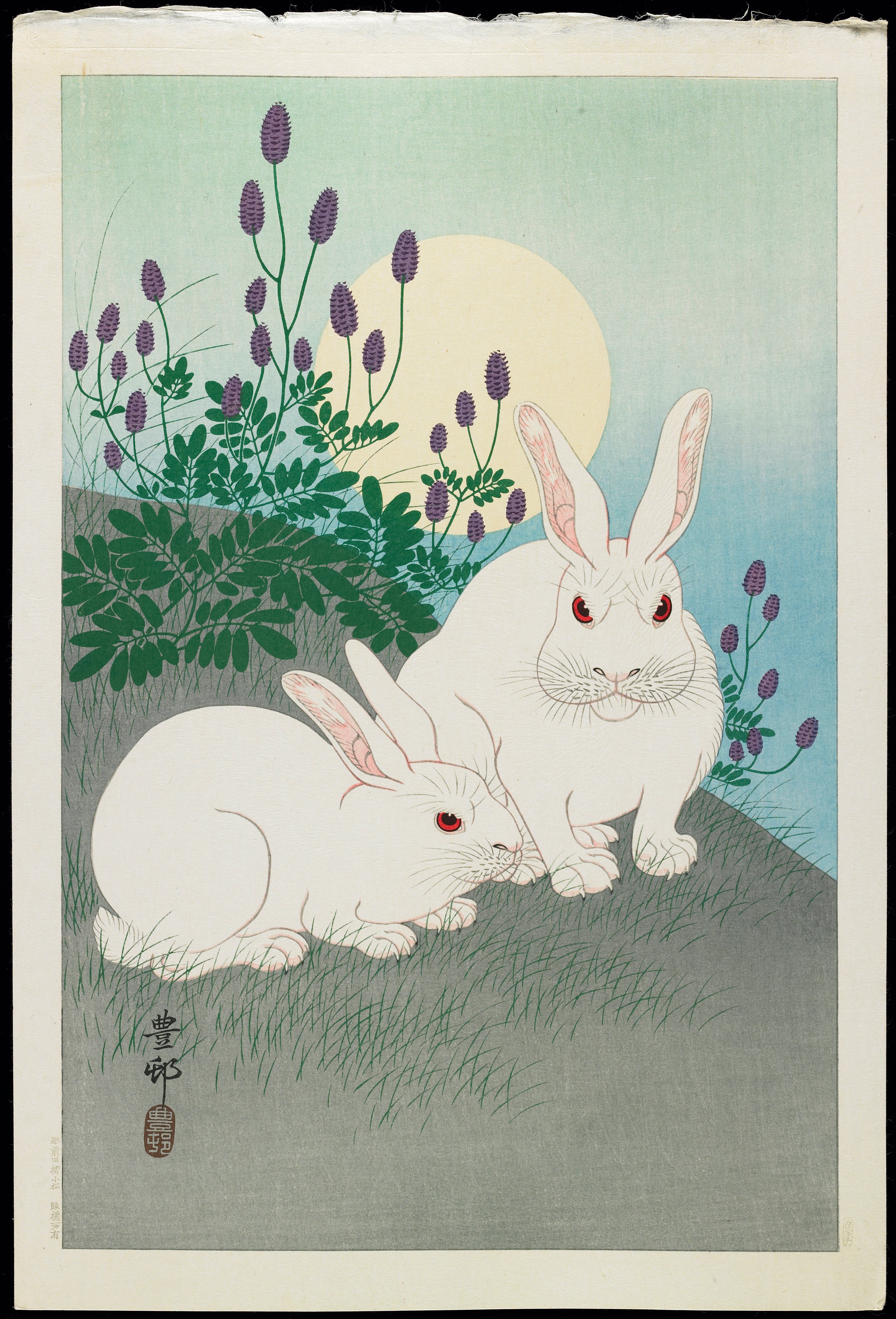 Two White Rabbits Under a Full Moon, Ohara Shōson; Publisher