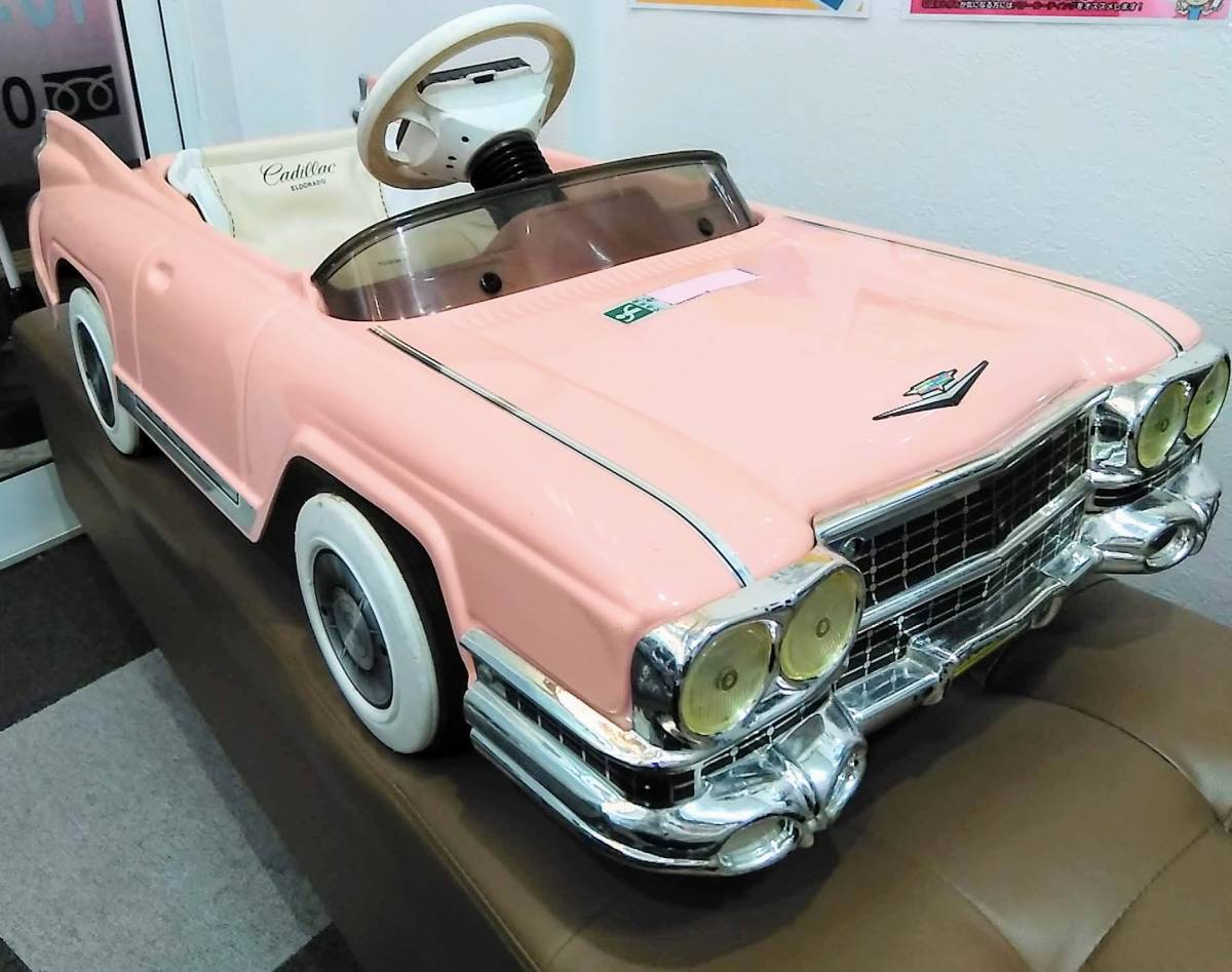 希少ブリキ 足こぎペダルカークラッシクカー旧車 ピンク SUPER SPORT