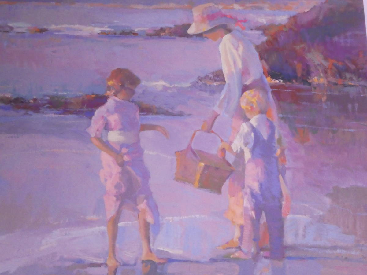 ドンハットフィールド『想い出の渚』シルクスクリーン 人物風景画 126