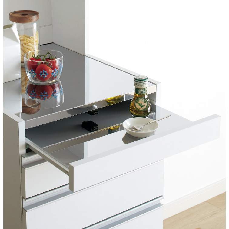 幅45奥行55高さ85cm］ダブルステンレス天板隙間収納庫 日本製 光沢