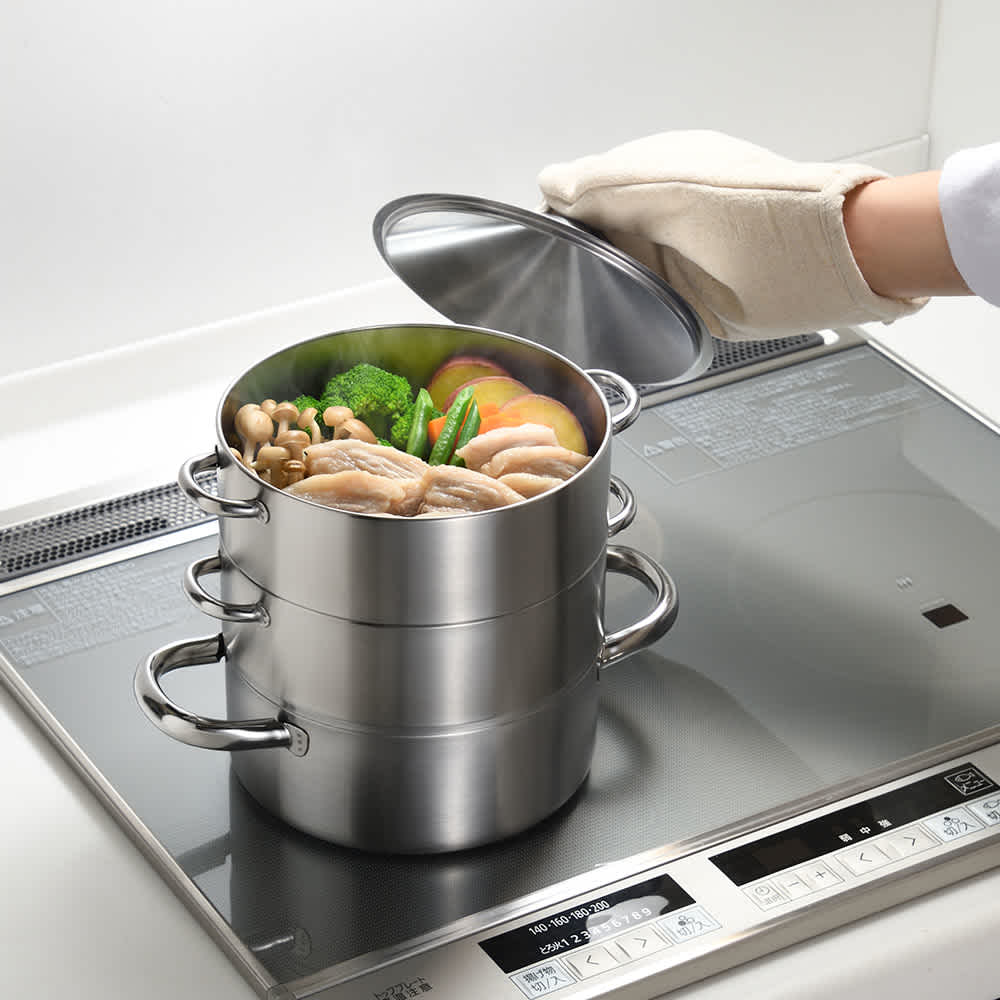 ステンレス三段蒸し鍋 通販 - ディノス