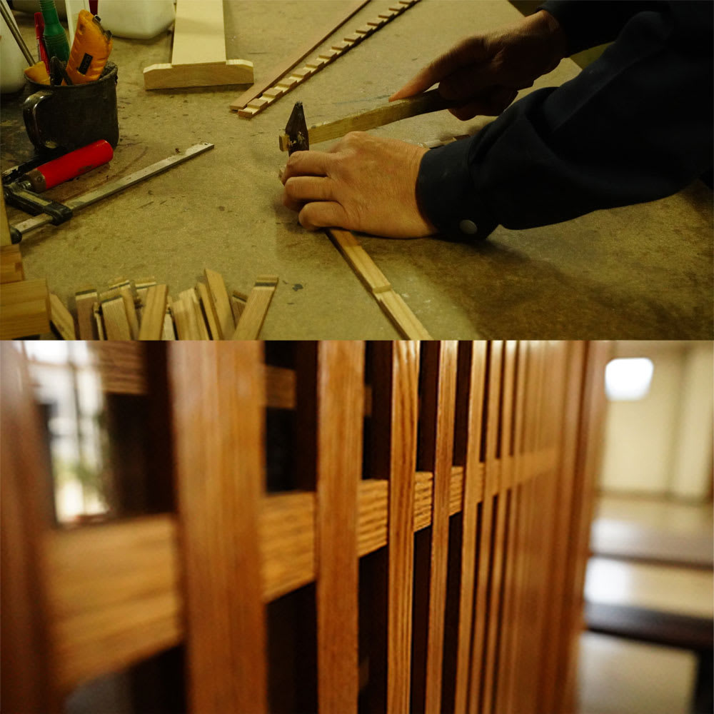 テレビ台 幅100高さ48cm 【和モダン タモ天然木格子リビング収納