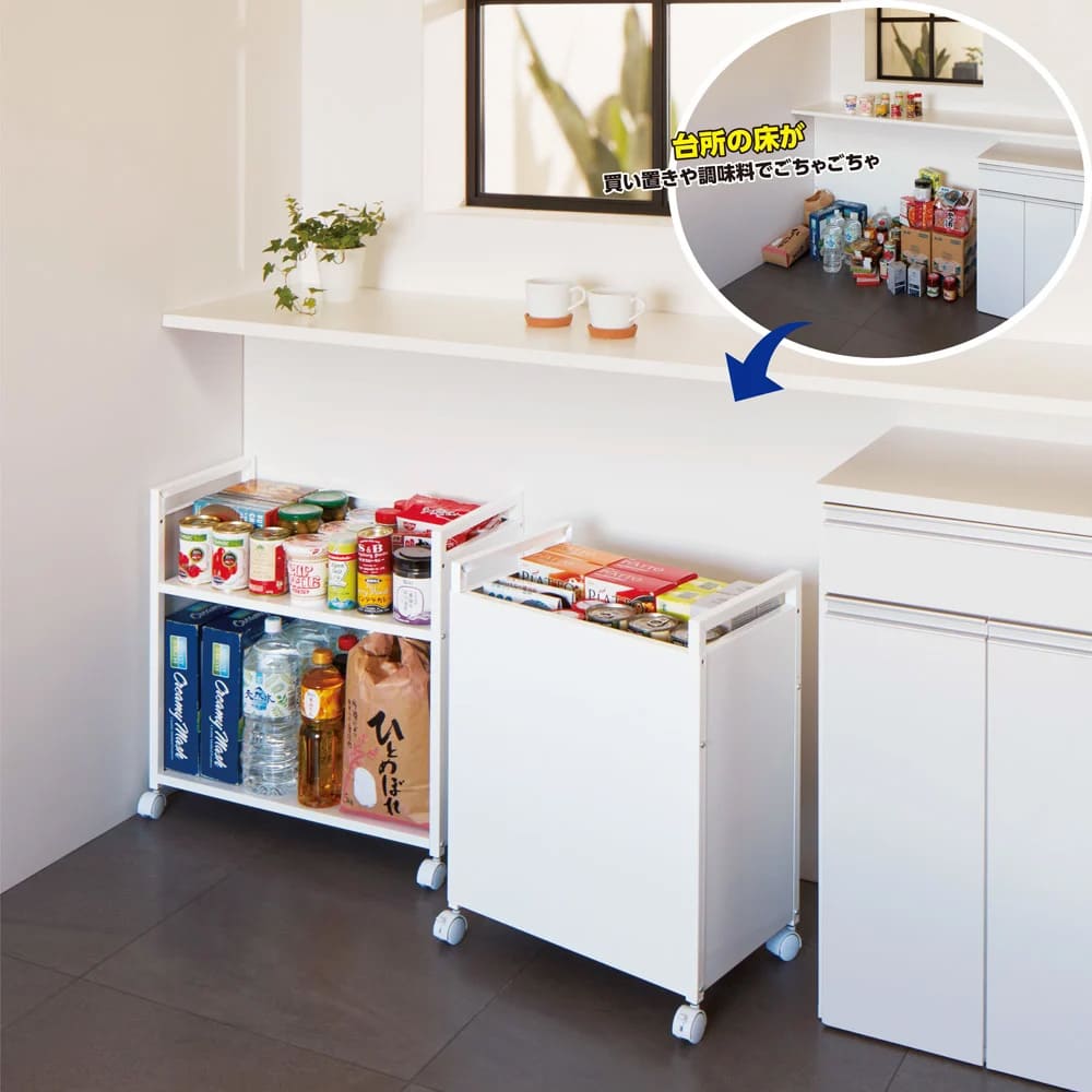 総耐荷重約50kg 全部隠せる頑丈ワゴン ロータイプ 通販 - ディノス