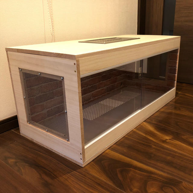 木製ケージ 天板開閉式 爬虫類 小動物 ハリネズミ ハムスターの通販 by