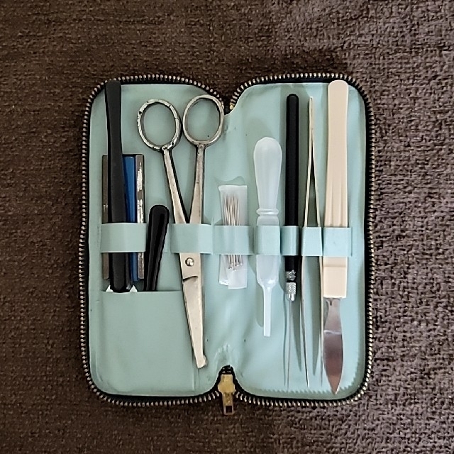 昭和レトロ 解剖セット ケース付き 解剖 実験 理科 メス ピンセット