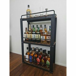 ウィスキーラック 男前インテリア 棚 インダストリアル 収納 お酒 多肉