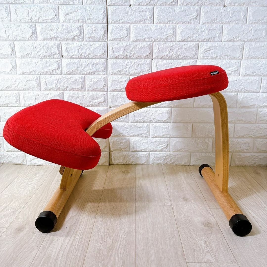 美品 バランスラボ バランスチェア バランスイージー 赤 ショート