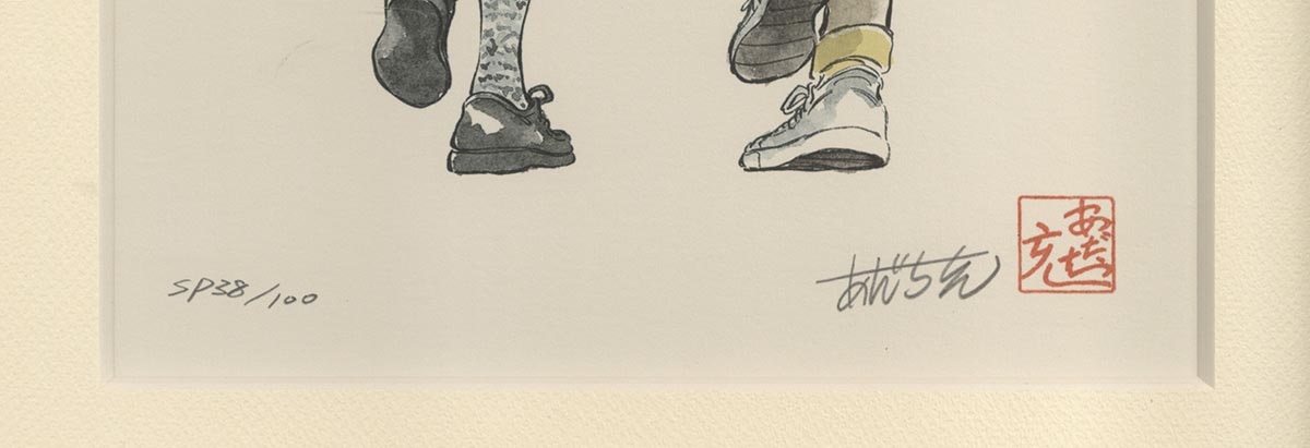 4056］ あだち充 直筆サイン入りリトグラフ「タッチ」