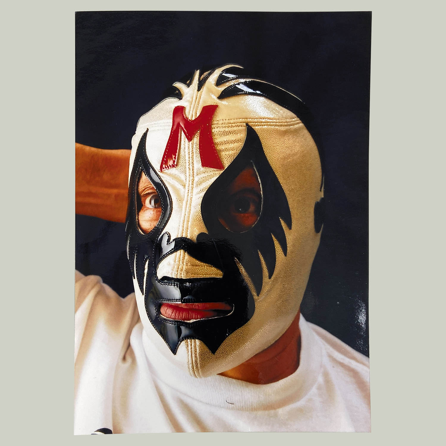 5514] アンヘルアステカ製 ミル・マスカラス 銀特殊生地×黒フチ