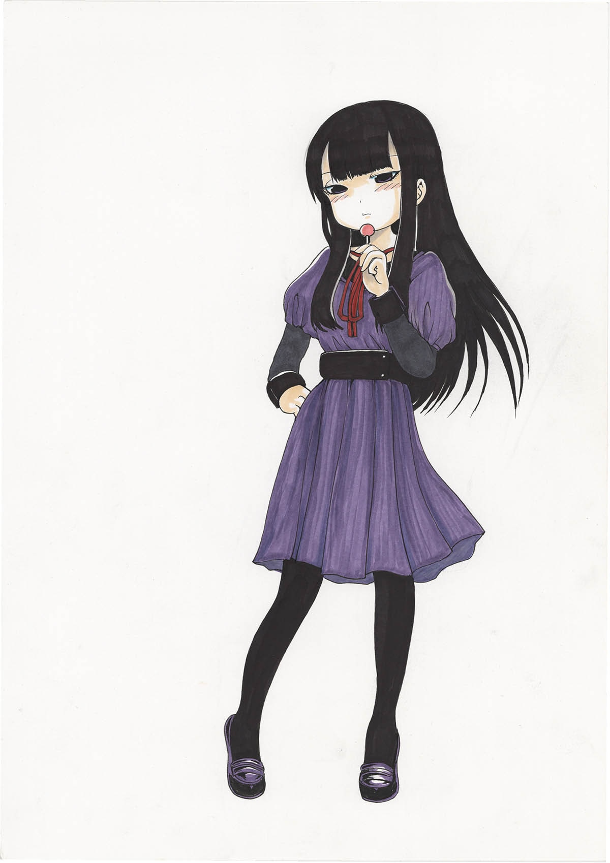 3107] 押切蓮介 直筆カラーイラスト「ハイスコアガール」