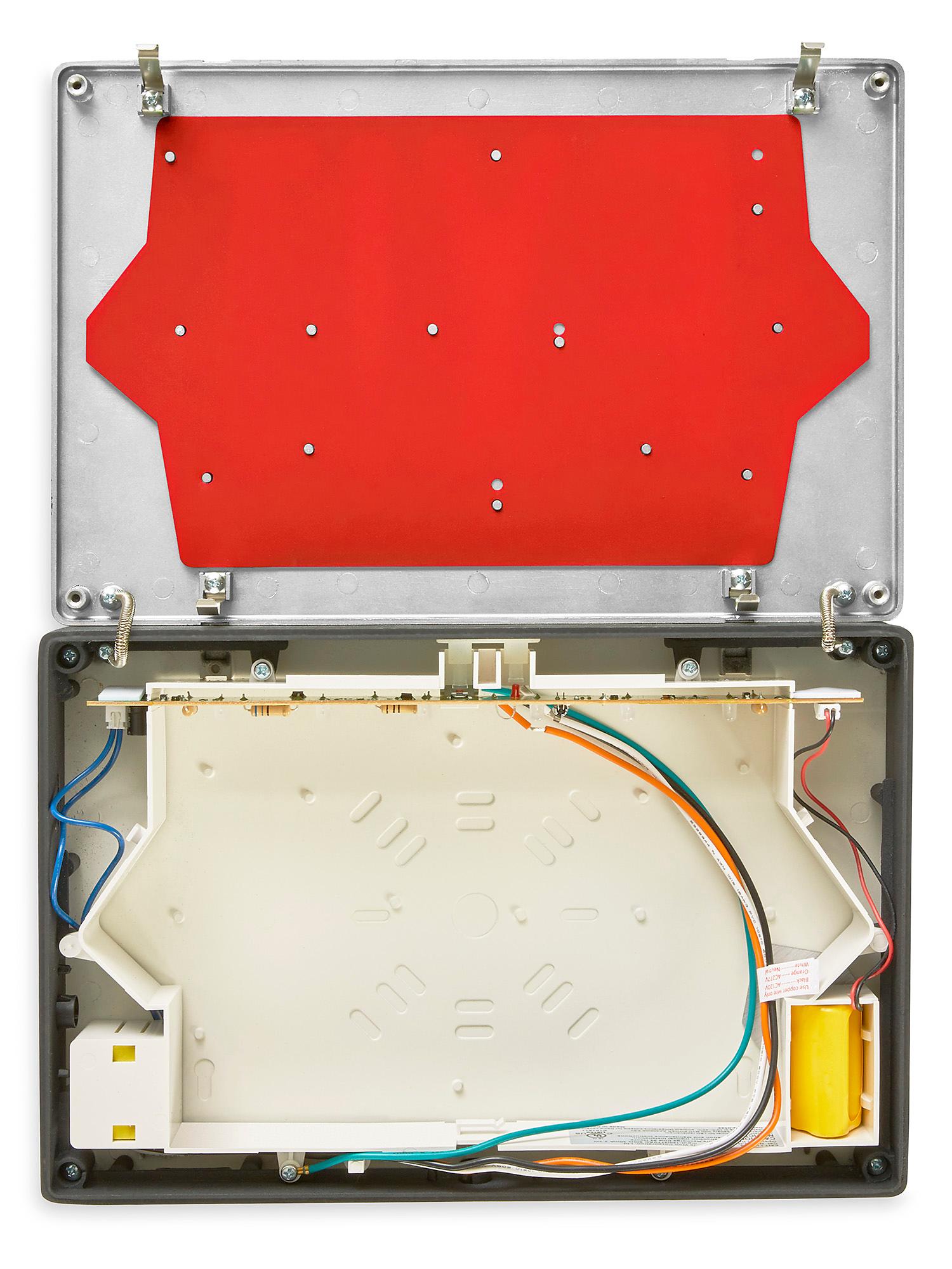 Hard-Wired Exit Sign - Aluminum with Red Letters H-9980 - ULINE