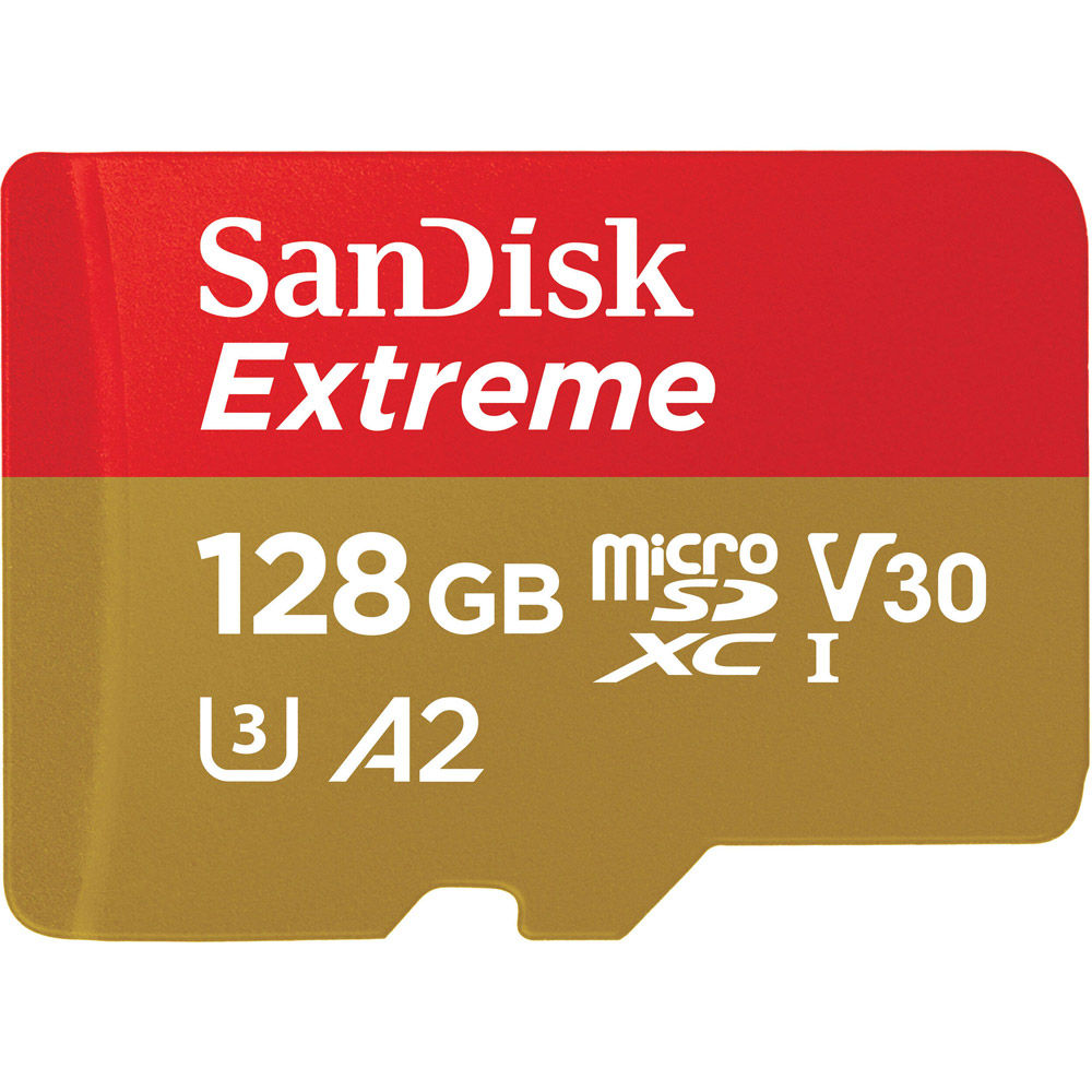 Sandisk Extreme 128GB microSDXC A2 UHS-I U3 Class 10 V30 Memory