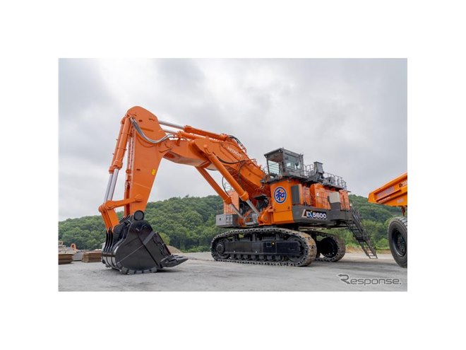 迫力!! 日立建機の超大型油圧ショベル＆トラック納車式…常識が通用