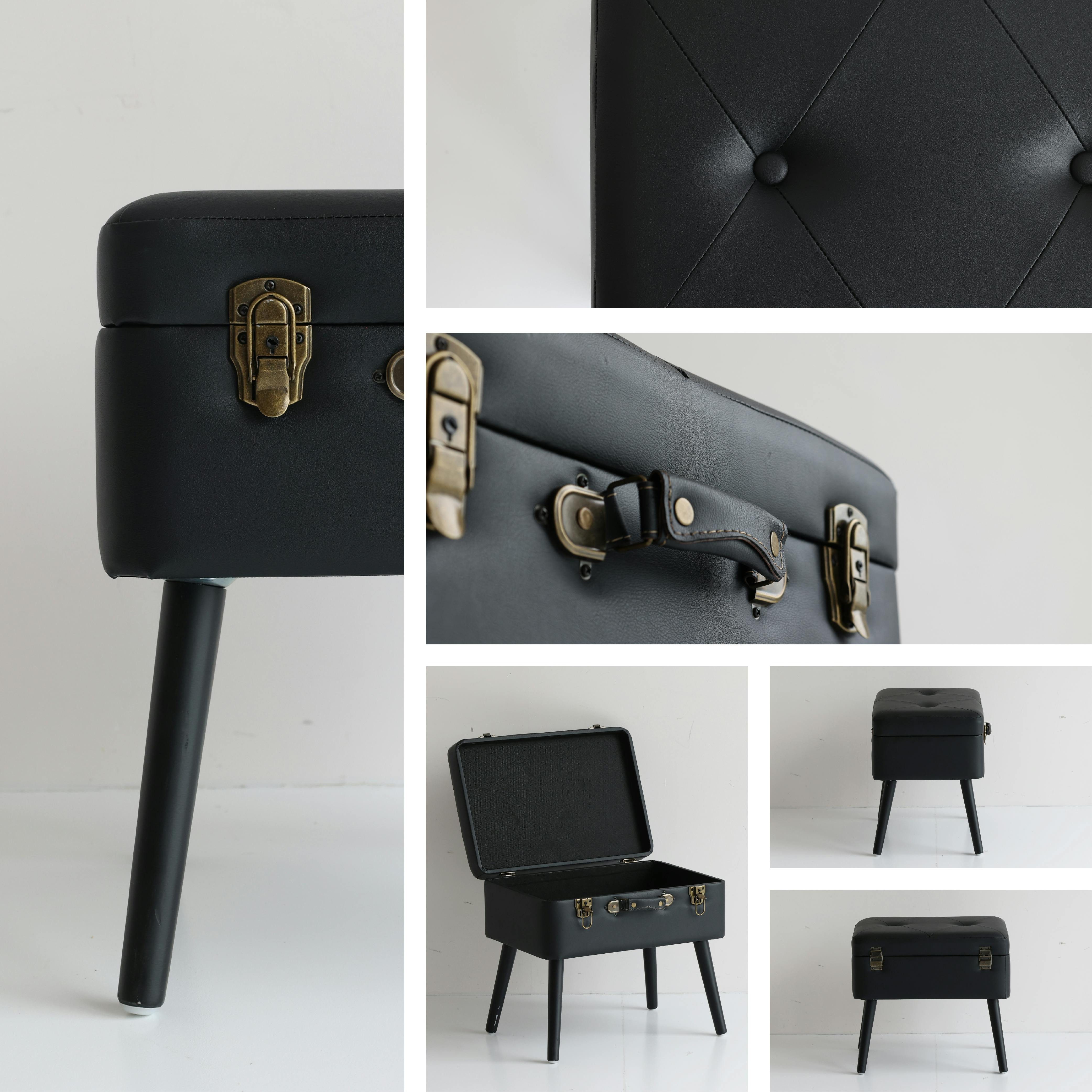 トランクモチーフ収納スツール Pick Stool ブラックブラック | 椅子